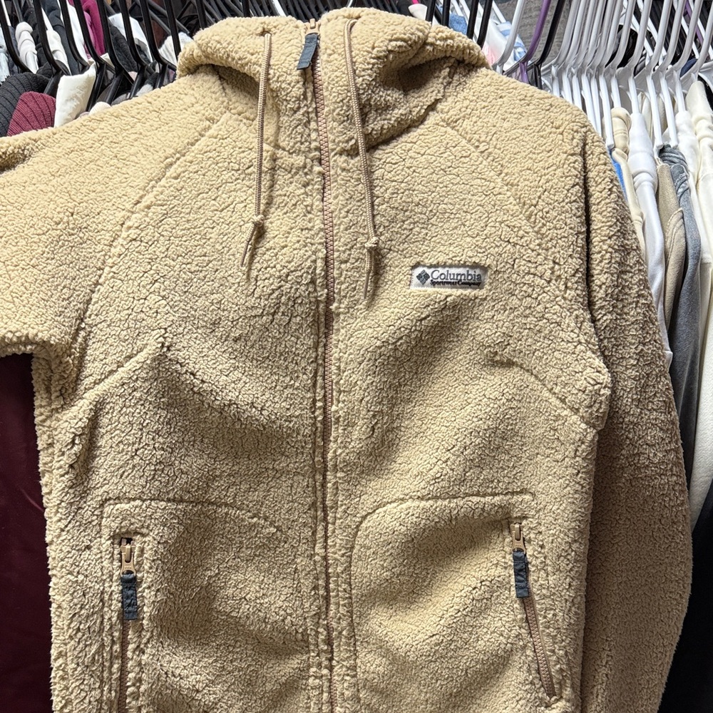 Columbia Beige Sherpa Fleece Hoodie